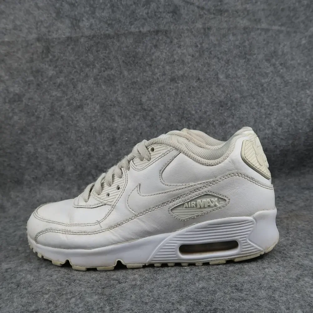 Nike Shoes Kids Youth 5 Sneaker Air Max 90 Leather Sneakers White Active Trainer